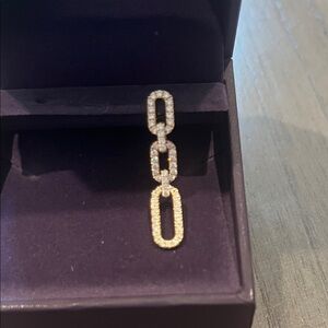 Elegant Rose Gold chain diamond Link Earrings
